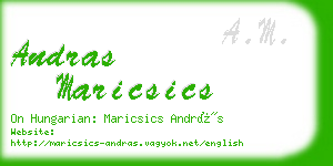 andras maricsics business card